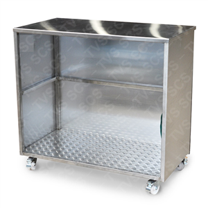 Stainless steel mobile bar can be vinyl wrapped